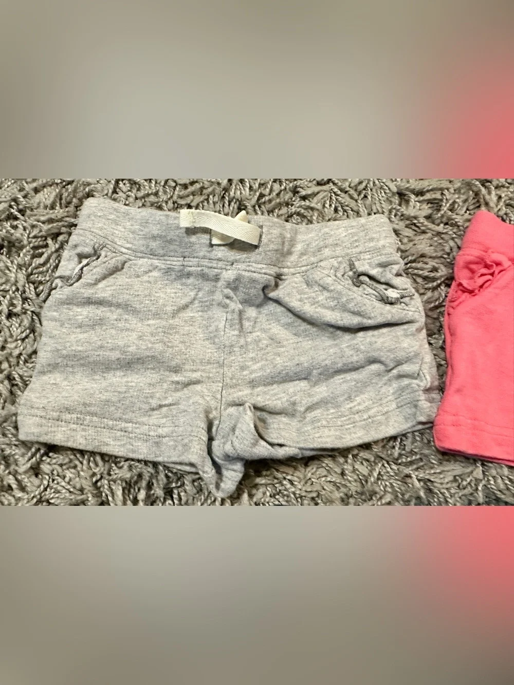 Carter's Pink, Gray & Navy Cotton Drawstring Shorts Trio